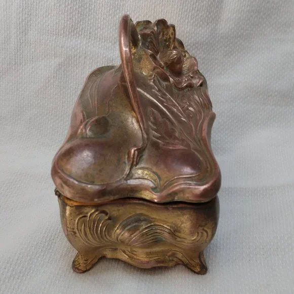 🎬Vintage🎬 ART NOUVEAU CASKET JEWELRY BOX - Picture 6 of 9